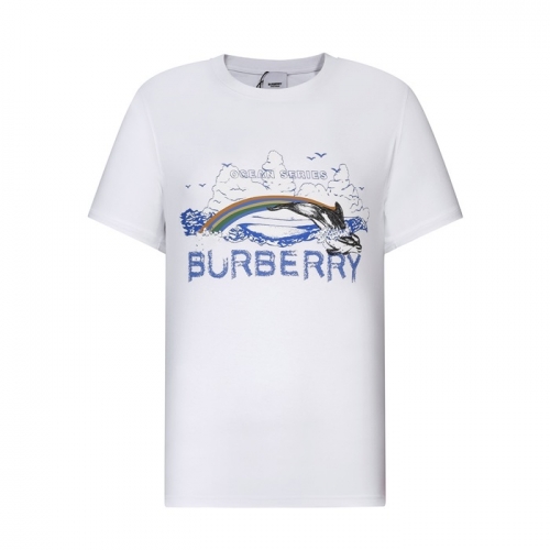 バーバリーバーバリーユニセックスコットン半袖Tシャツr03810ホワイト