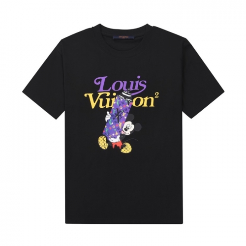 ルイヴィトンユニセックス半袖Tシャツu02750ブラック