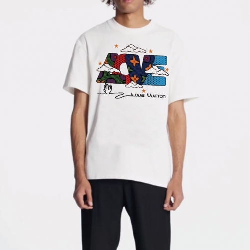 ルイヴィトンユニセックス半袖Tシャツu02751ホワイト