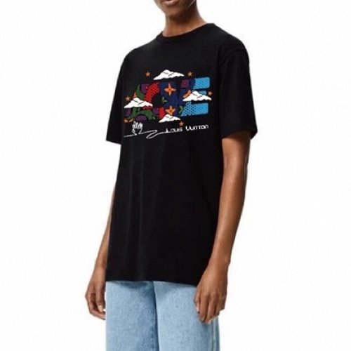 ルイヴィトンユニセックス半袖Tシャツu02752ブラック