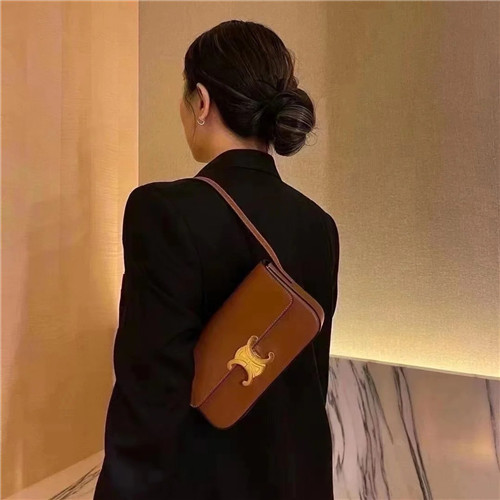 セリーヌセリーヌレディースレザーハボバッグ,B0676,キャメル