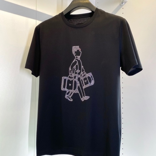 プラダプラダユニセックスベーシック半袖Tシャツa02218ブラック