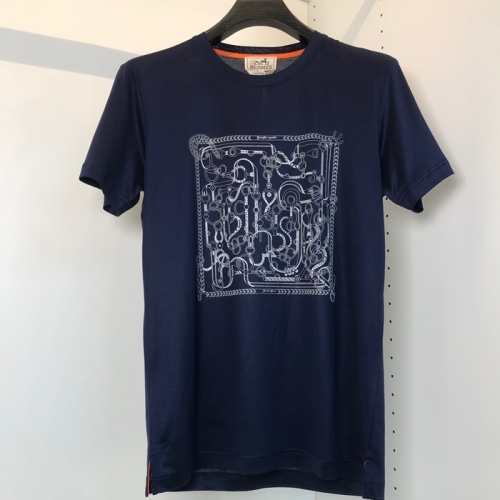 エルメス-エルメスメンズクルーネック半袖Tシャツr0617.ネイビー