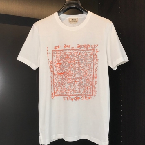 エルメス-エルメスメンズクルーネック半袖Tシャツr0620.ホワイト