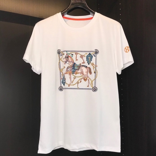 エルメス-エルメスメンズクルーネック半袖Tシャツr0622.ホワイト