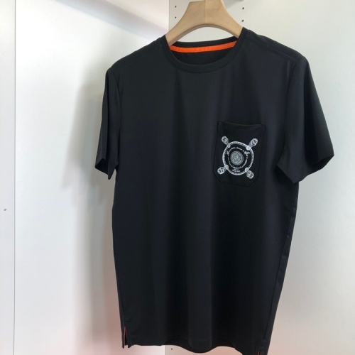 エルメス-エルメスメンズクルーネック半袖Tシャツr0627.ブラック