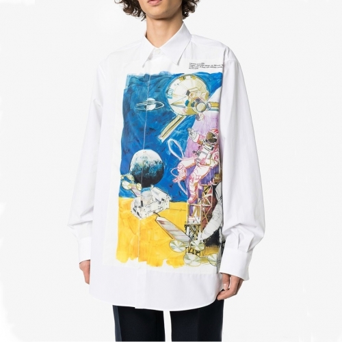 ヴァレンティノメンズカジュアルコットンシャツl0408ホワイト