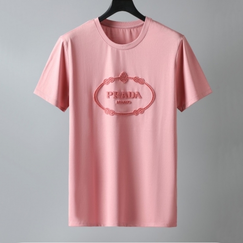 プラダプラダユニセックスベーシック半袖Tシャツa02222ピンク