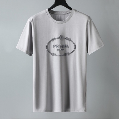 プラダプラダユニセックスベーシック半袖Tシャツa02223グレー