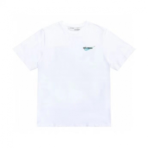 オフホワイトオフホワイトユニセックスプリントコットン半袖Tシャツf0702ホワイト