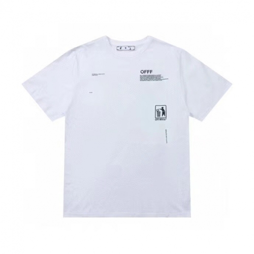 オフホワイトオフホワイトユニセックスプリントコットン半袖Tシャツf0707ホワイト