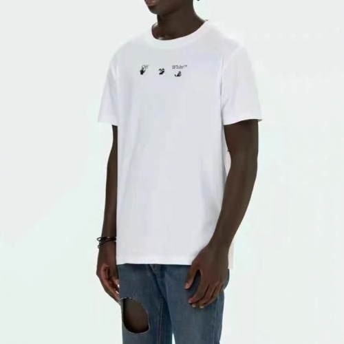 オフホワイトオフホワイトユニセックスプリントコットン半袖Tシャツf0715ホワイト