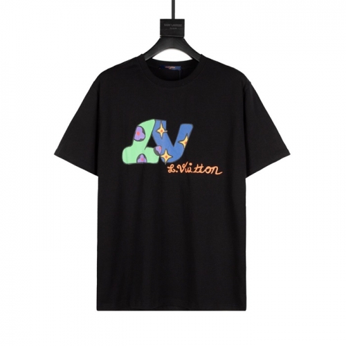 ルイヴィトンユニセックス半袖Tシャツu02765ブラック