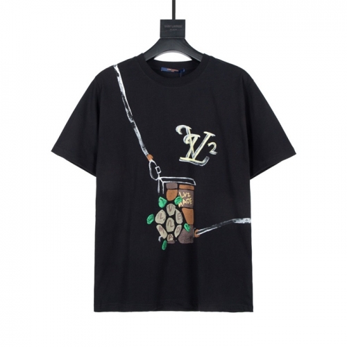 ルイヴィトンユニセックス半袖Tシャツu02767ブラック