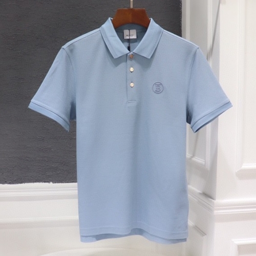 バーバリーメンズコットン半袖Tシャツr03842.ブルー