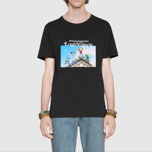 ルイヴィトンユニセックス半袖Tシャツu02770ブラック