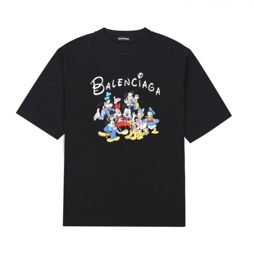 バレンシアガユニセックスコットン半袖Tシャツl01000ブラック