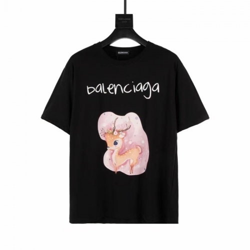 バレンシアガユニセックスコットン半袖Tシャツl01004ブラック