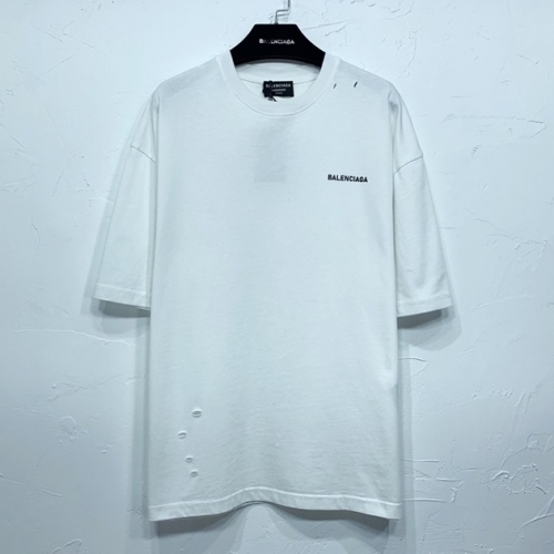 バレンシアガユニセックスコットン半袖Tシャツl01005ホワイト