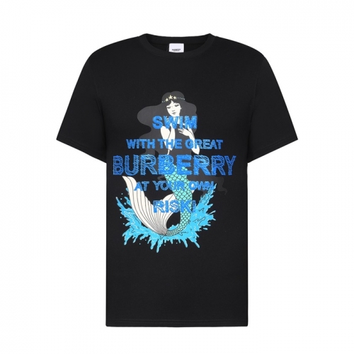 バーバリーユニセックスコットン半袖Tシャツr03852ブラック