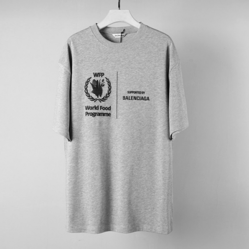 バレンシアガユニセックスコットン半袖Tシャツl01009グレー