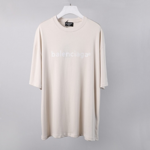 バレンシアガユニセックスコットン半袖Tシャツl01011ベージュ