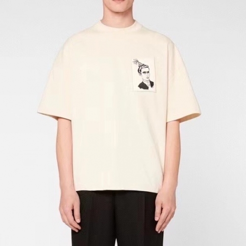 アミユニセックスコットンカジュアル半袖Tシャツ0108アイボリー