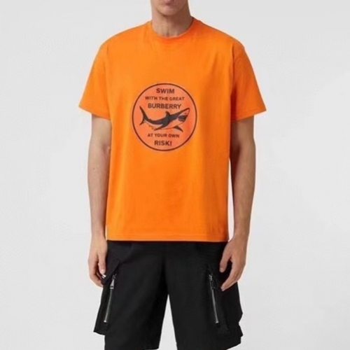 バーバリーユニセックスコットン半袖Tシャツr03859オレンジ