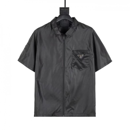 プラダメンズベーシックポロ半袖Tシャツa02239ブラック