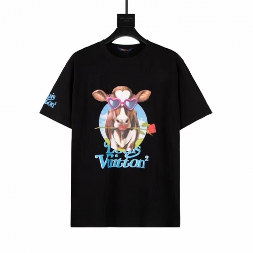 ルイヴィトンユニセックス半袖Tシャツu02808ブラック