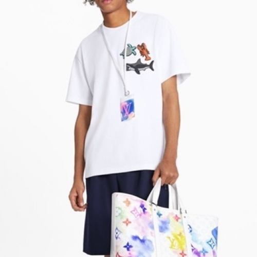 ルイヴィトンユニセックス半袖Tシャツu02813ホワイト