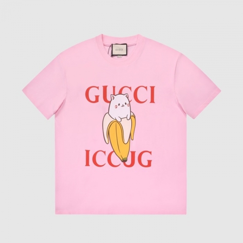 グッチユニセックス半袖Tシャツc03678ピンク