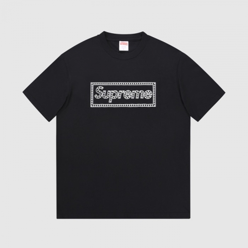 シュプリームメンズコットン半袖Tシャツp0118ブラック