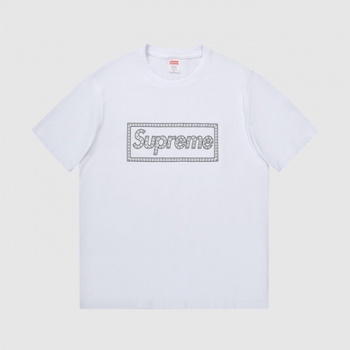 シュプリームメンズコットン半袖Tシャツp0120ホワイト