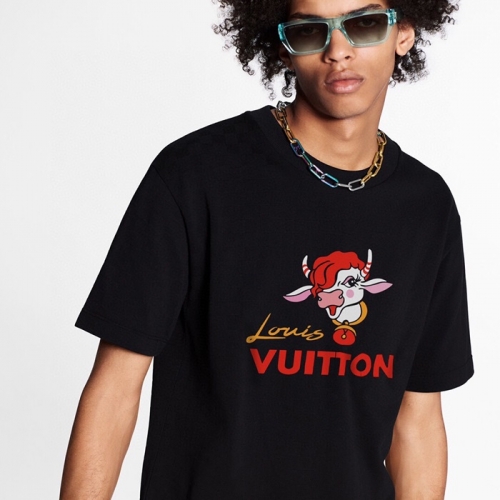 ルイヴィトンユニセックス半袖Tシャツu02817ブラック