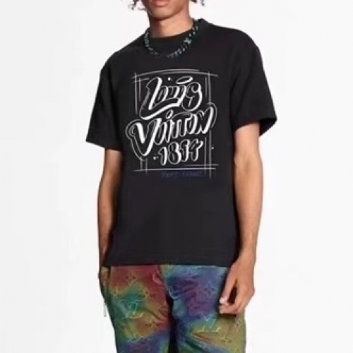 ルイヴィトンユニセックス半袖Tシャツu02822ブラック