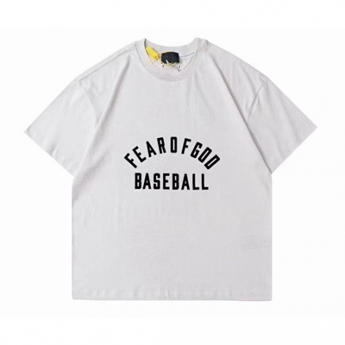 フィアオブゴッドユニセックスミニマルコットン半袖Tシャツa0269ホワイト