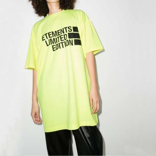 ヴェトモンユニセックスミニマルコットン半袖Tシャツt0134