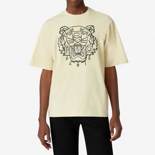 ケンゾーメンズタイガーカジュアルコットン半袖Tシャツn0148アイボリー