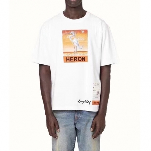 ヘロンプレストンメンズプリントオーバーサイズ半袖Tシャツn0033ホワイト