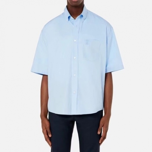 アミメンズカジュアルコットン半袖シャツ0110