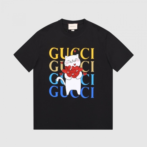 グッチユニセックス半袖Tシャツc03703ブラック