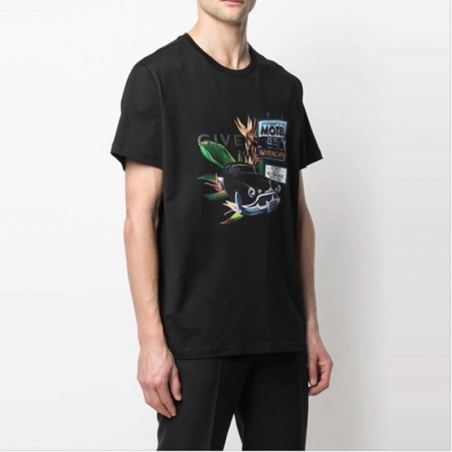 ジバンシィメンズコットン半袖Tシャツv0531ブラック