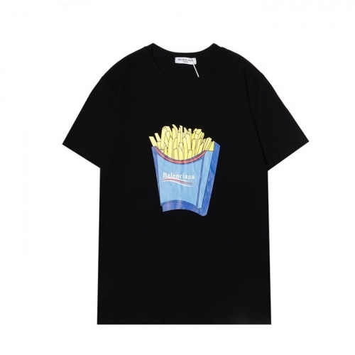 バレンシアガユニセックスコットン半袖Tシャツl01042ブラック