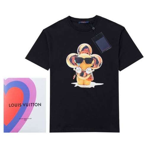 トレンディルイヴィトンユニセックス半袖Tシャツu02857ブラック