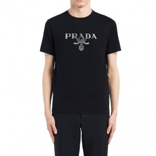 プラダメンズベーシックポロ半袖Tシャツa02262ブラック