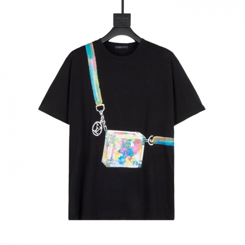 ルイヴィトンユニセックス半袖Tシャツu02865ブラック