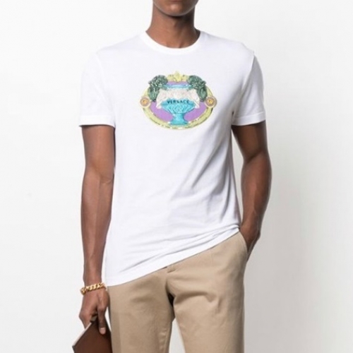 ヴェルサーチェメンズメデューサ半袖Tシャツr0844ホワイト