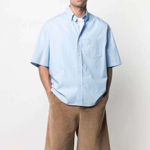 アミメンズカジュアルコットン半袖シャツ0128