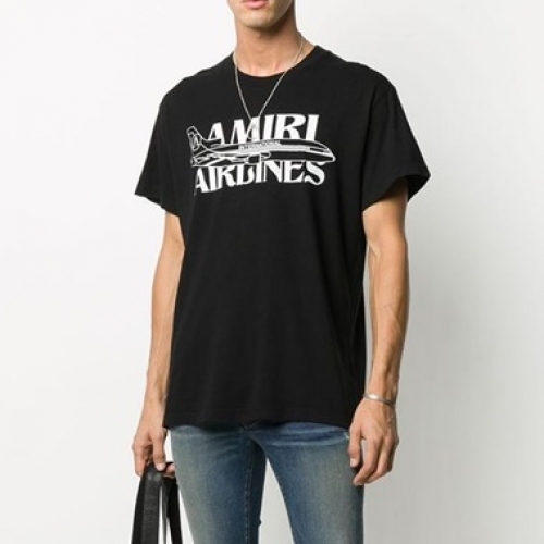 アミリユニセックスコットン半袖Tシャツ0208ブラック